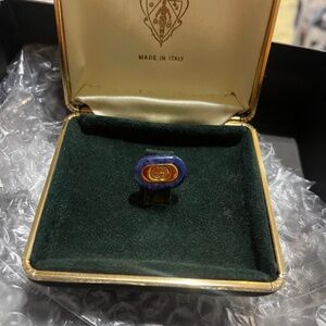 STUNNING Vintage Gucci Genuine Lapis Tie Pin w/ box